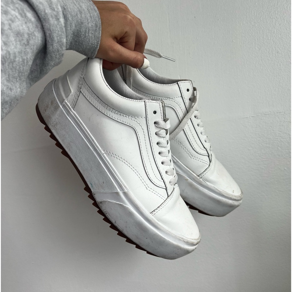 Vans Old Skool Stacked True White Platform Shoes